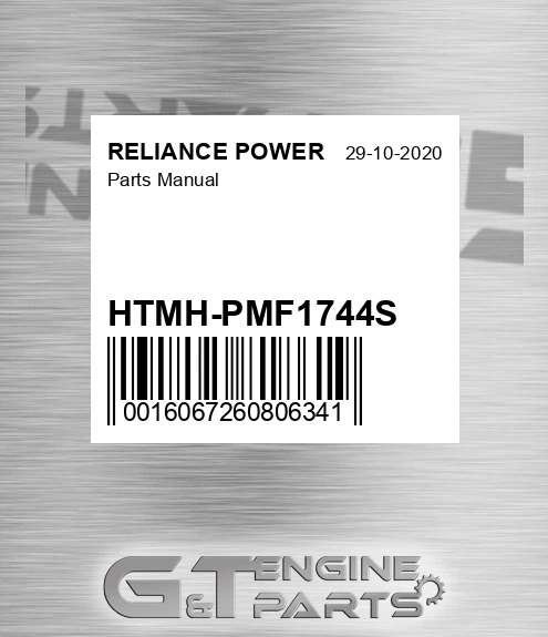 HTMH-PMF1744S Parts Manual for RELIANCE POWER
