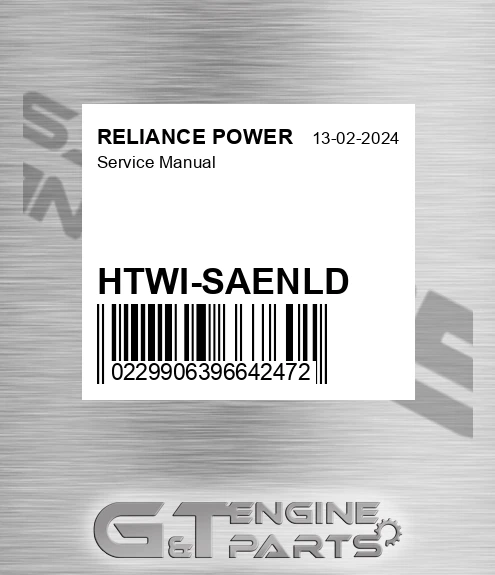 HTWI-SAENLD Service Manual for RELIANCE POWER