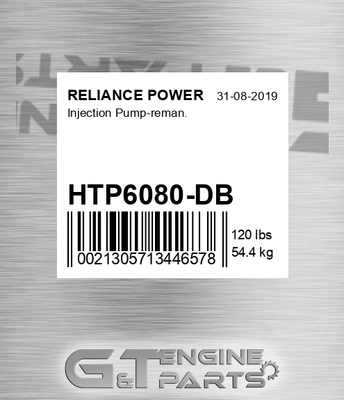 HTP6080-DB Injection Pump-reman. for RELIANCE POWER