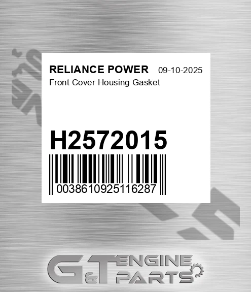 H2572015 Front Cover Housing Gasket