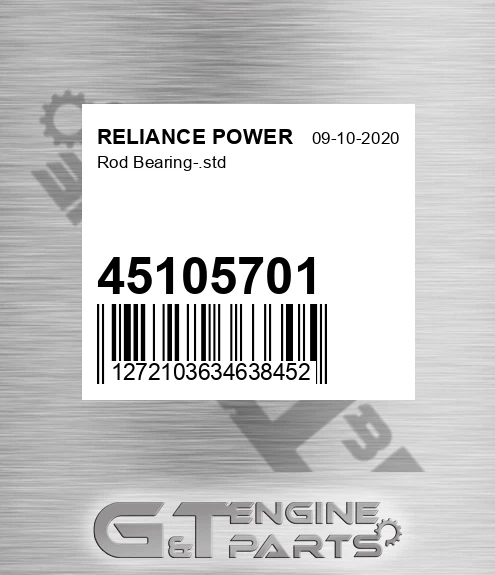 45105701 Rod Bearing-.std