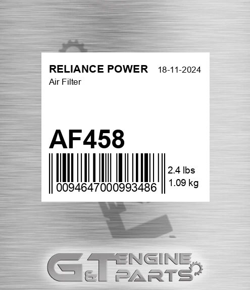 AF458 RELIANCE POWER Air Filter