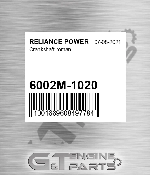 6002M-1020 Crankshaft-reman.