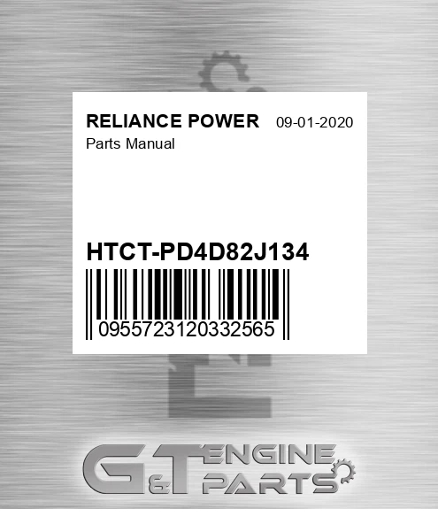 HTCT-PD4D82J134 Parts Manual for RELIANCE POWER