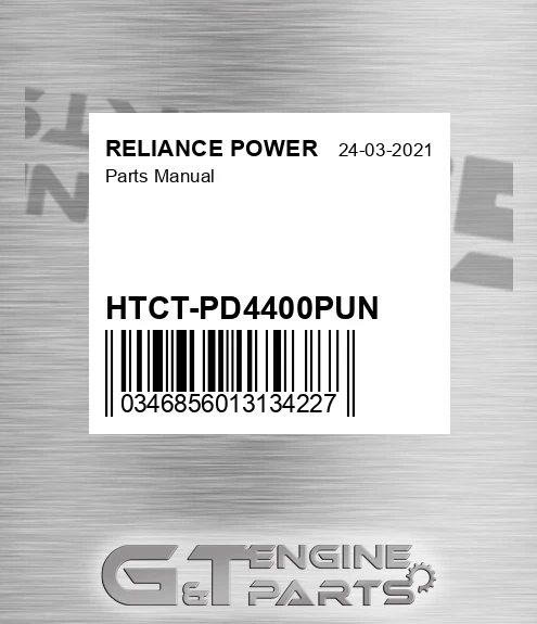HTCT-PD4400PUN Parts Manual for RELIANCE POWER