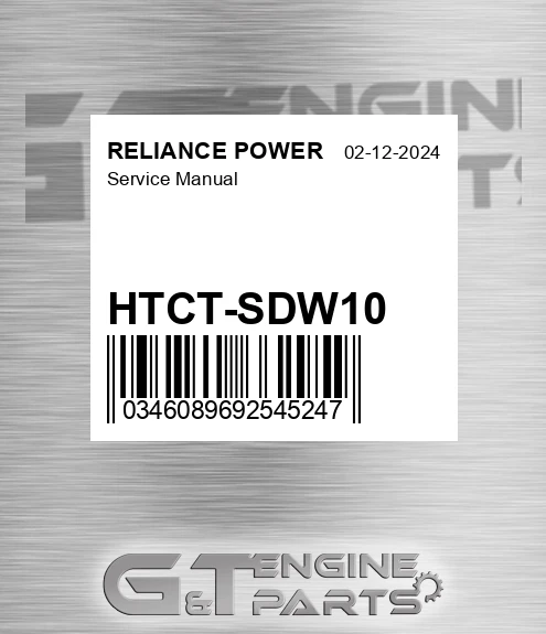 HTCT-SDW10 Service Manual for RELIANCE POWER