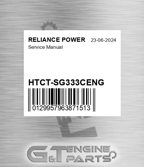 HTCT-SG333CENG Service Manual for RELIANCE POWER