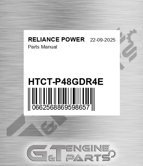 HTCT-P48GDR4E Parts Manual for RELIANCE POWER