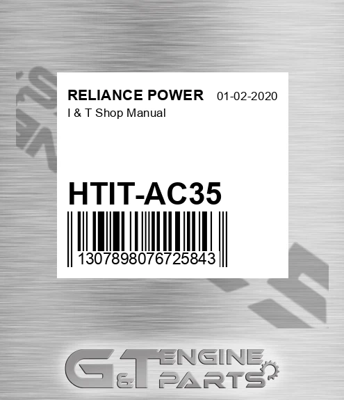 HTIT-AC35 I & T Shop Manual for RELIANCE POWER