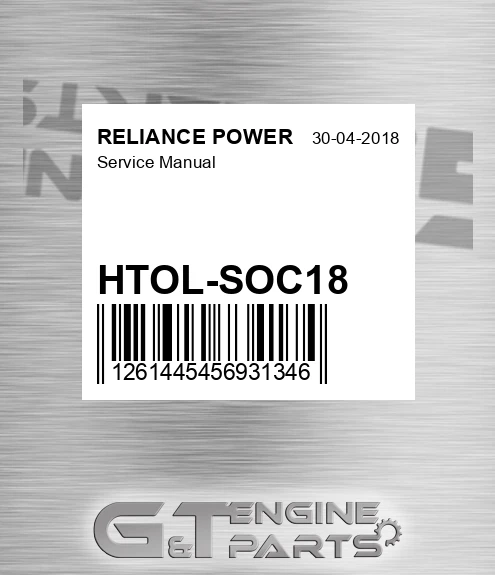 HTOL-SOC18 Service Manual for RELIANCE POWER