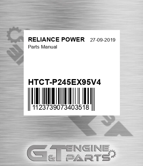 HTCT-P245EX95V4 Parts Manual for RELIANCE POWER
