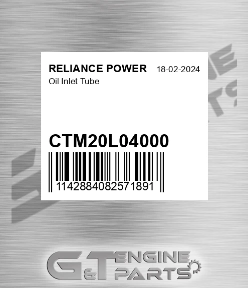 CTM20L04000 Oil Inlet Tube