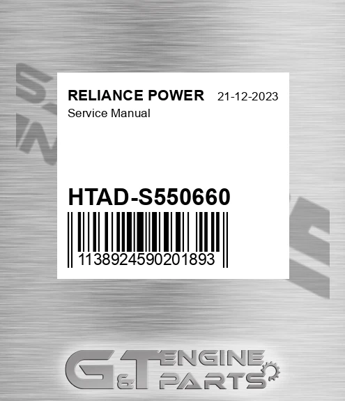 HTAD-S550660 Service Manual for RELIANCE POWER