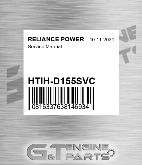 HTIH-D155SVC Service Manual for RELIANCE POWER
