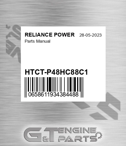 HTCT-P48HC88C1 Parts Manual for RELIANCE POWER