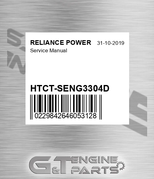 HTCT-SENG3304D Service Manual for RELIANCE POWER