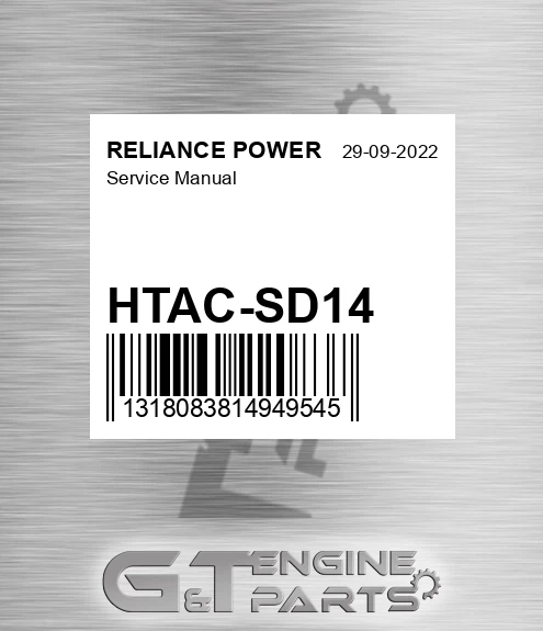 HTAC-SD14 Service Manual for RELIANCE POWER