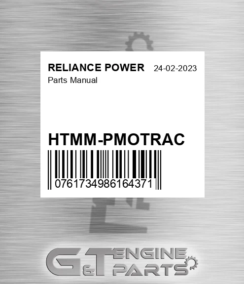 HTMM-PMOTRAC Parts Manual for RELIANCE POWER