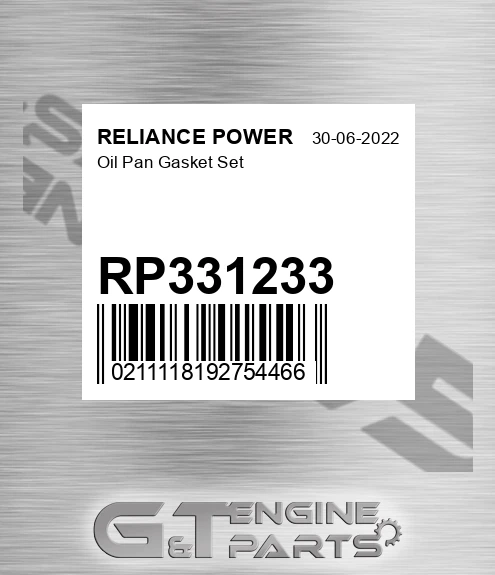 RP331233 Oil Pan Gasket Set