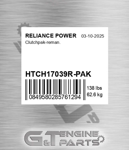 HTCH17039R-PAK Clutchpak-reman.