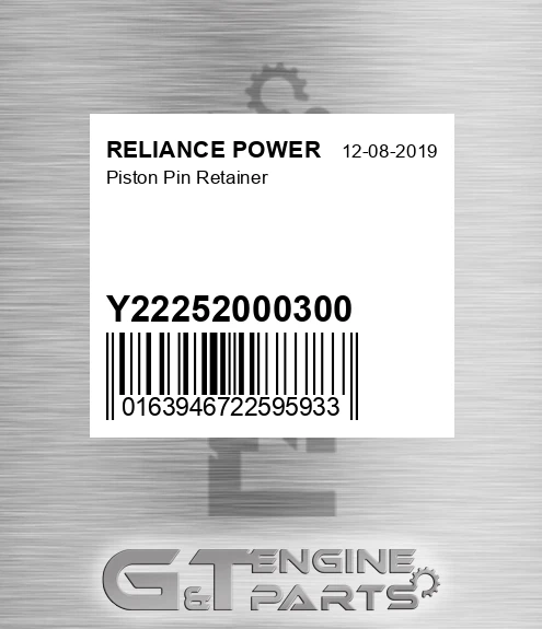 Y22252000300 Piston Pin Retainer