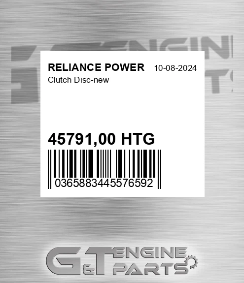 45791,00 HTG Clutch Disc-new