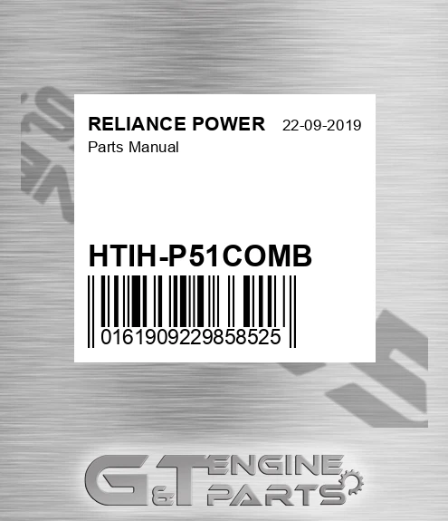 HTIH-P51COMB Parts Manual for RELIANCE POWER
