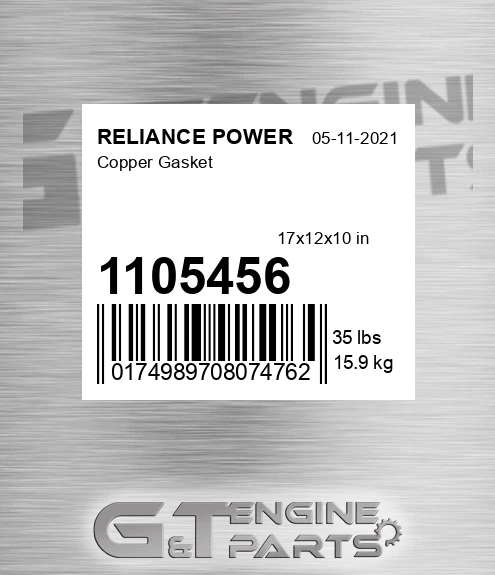 1105456 Copper Gasket