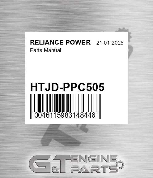 HTJD-PPC505 Parts Manual for RELIANCE POWER