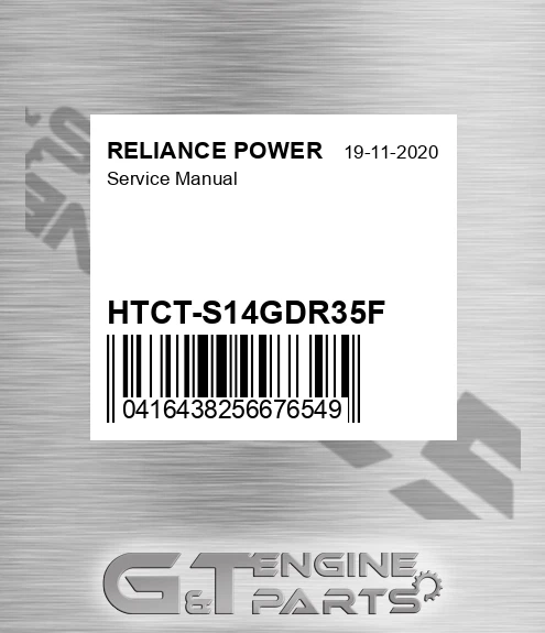 HTCT-S14GDR35F Service Manual for RELIANCE POWER