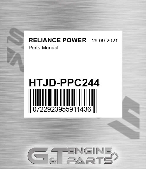 HTJD-PPC244 Parts Manual for RELIANCE POWER