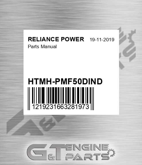 HTMH-PMF50DIND Parts Manual for RELIANCE POWER