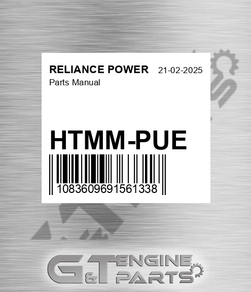 HTMM-PUE Parts Manual for RELIANCE POWER