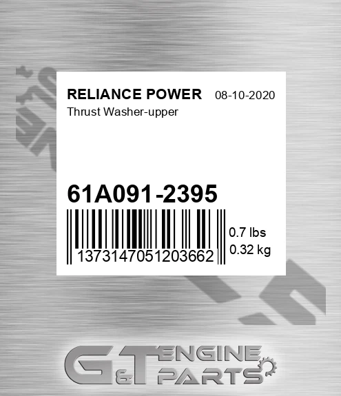 61A091-2395 Thrust Washer-upper for RELIANCE POWER