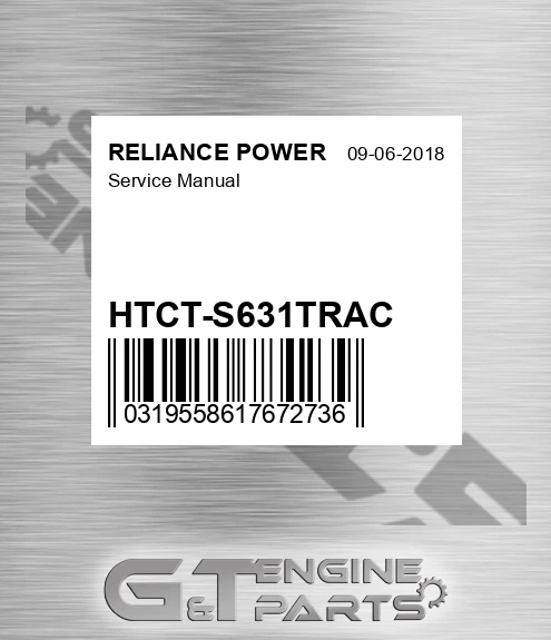 HTCT-S631TRAC Service Manual for RELIANCE POWER