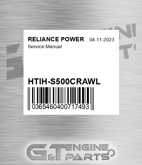 HTIH-S500CRAWL Service Manual for RELIANCE POWER