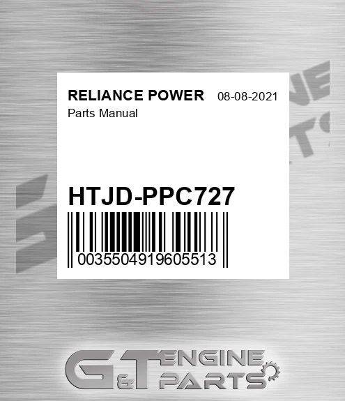 HTJD-PPC727 Parts Manual for RELIANCE POWER
