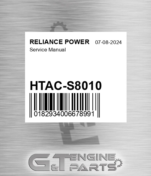 HTAC-S8010 Service Manual for RELIANCE POWER