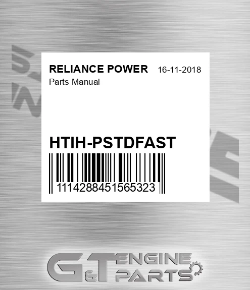 HTIH-PSTDFAST Parts Manual for RELIANCE POWER