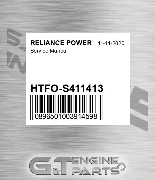 HTFO-S411413 Service Manual for RELIANCE POWER