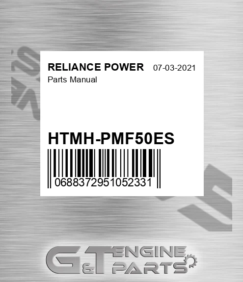 HTMH-PMF50ES Parts Manual for RELIANCE POWER