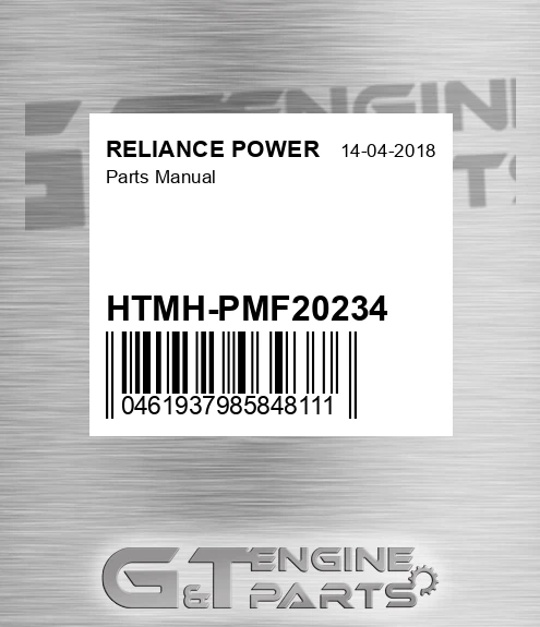 HTMH-PMF20234 Parts Manual for RELIANCE POWER