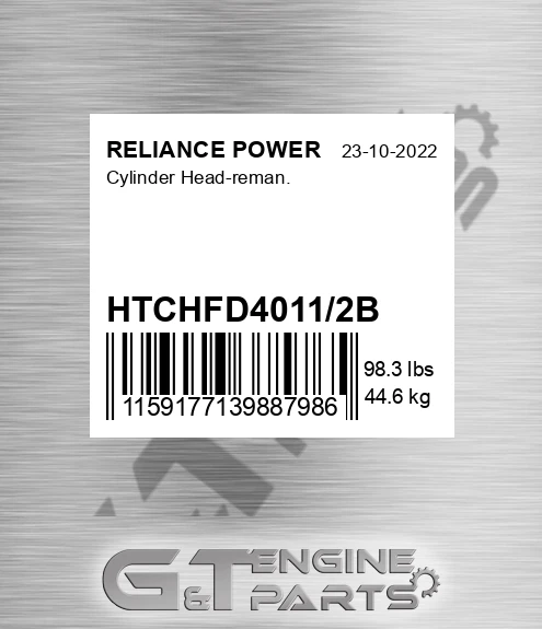 HTCHFD4011/2B Cylinder Head-reman.
