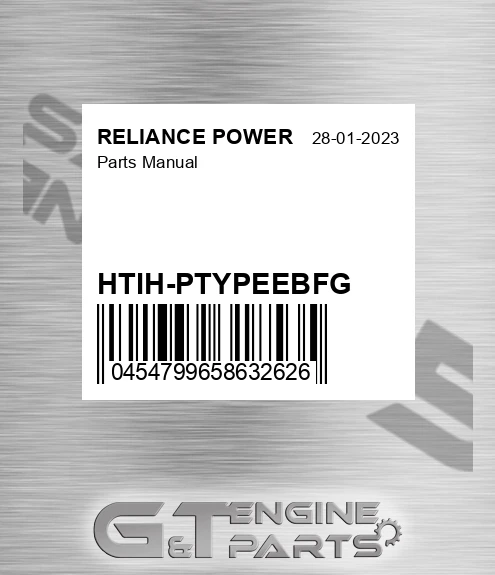 HTIH-PTYPEEBFG Parts Manual for RELIANCE POWER