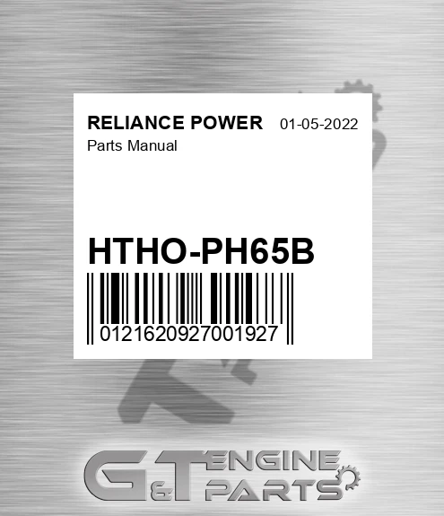 HTHO-PH65B Parts Manual for RELIANCE POWER