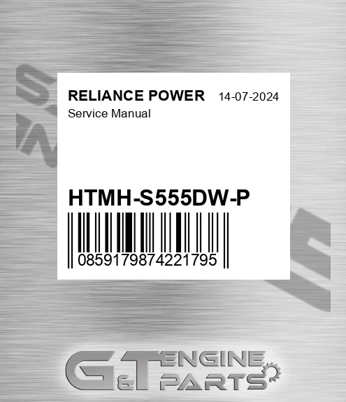 HTMH-S555DW-P Service Manual for RELIANCE POWER