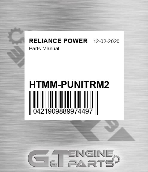 HTMM-PUNITRM2 Parts Manual for RELIANCE POWER