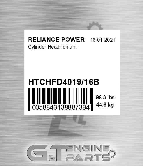 HTCHFD4019/16B Cylinder Head-reman.
