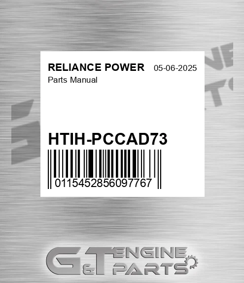 HTIH-PCCAD73 Parts Manual for RELIANCE POWER