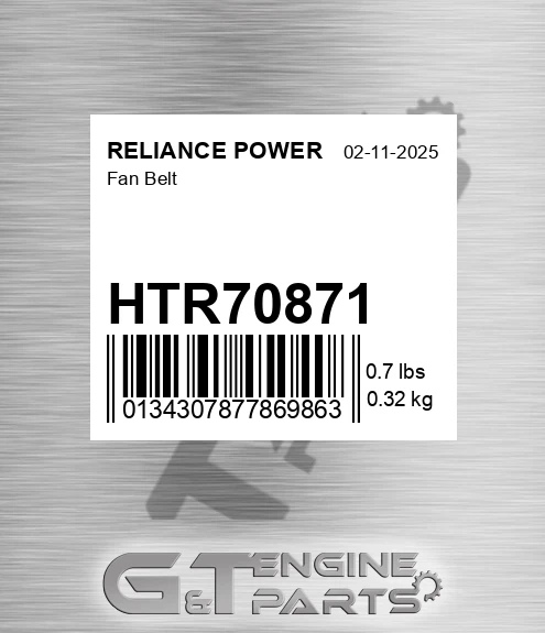 HTR70871 Fan Belt for RELIANCE POWER